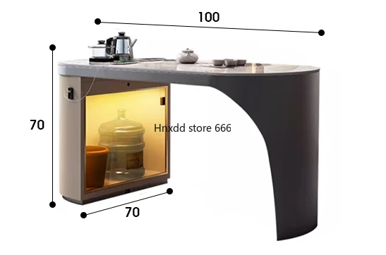 

Light luxury rock slab tea table and chair combination