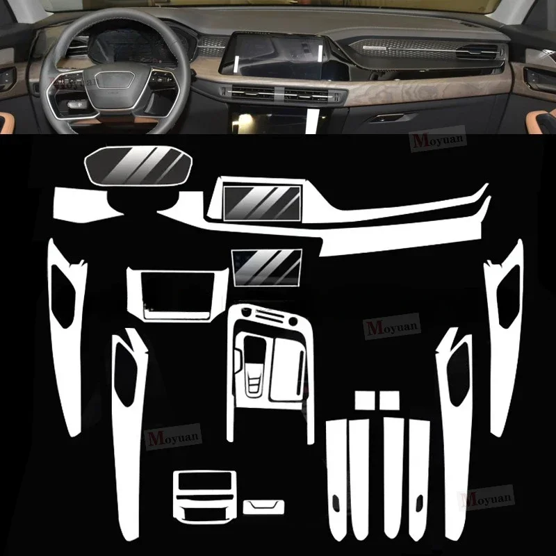 For Audi Q6 2022-2023 Car Gearbox Panel Navigation Screen Automotive Interior TPU Protective Film Anti-Scratch Sticker