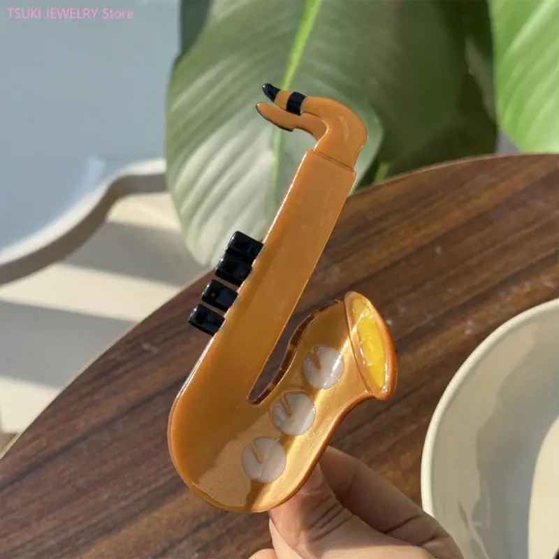 مشبك شعر من خلات الحنين 62KE مع عناصر كرتونية مثالي للنساء العصريات ومحبي الموسيقى