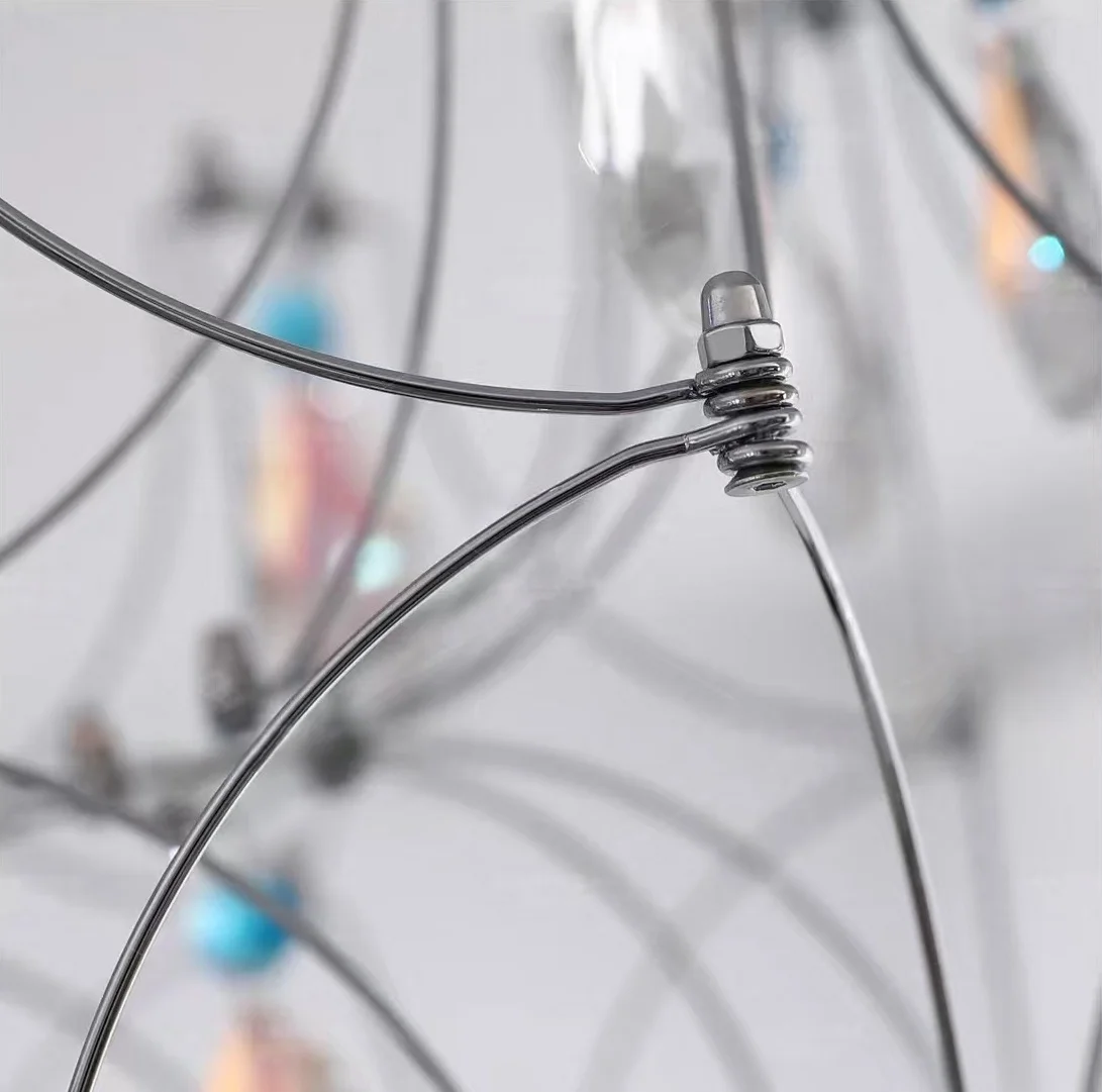 

Французские роскошные синие хрустальные светодиодные люстры, дизайнерские подвесные светильники для гостиной и столовой, романтическая атмосферная лампа для спальни