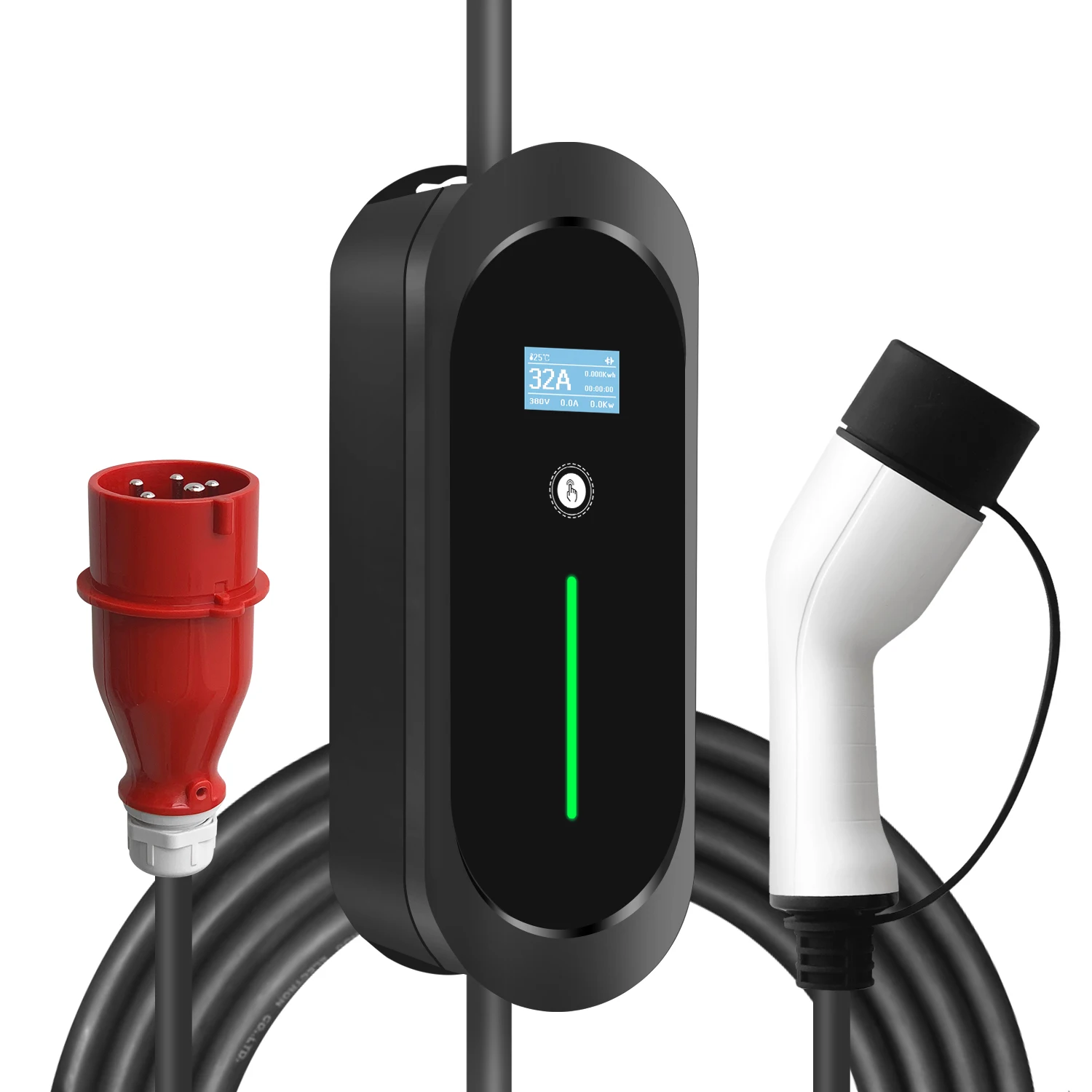 

Type 2 Plug EVSE EV Charger Level 2 32A Portable Electr 22kw 380V Wallbox 5m Cable for Electric Car Home Charging Stations