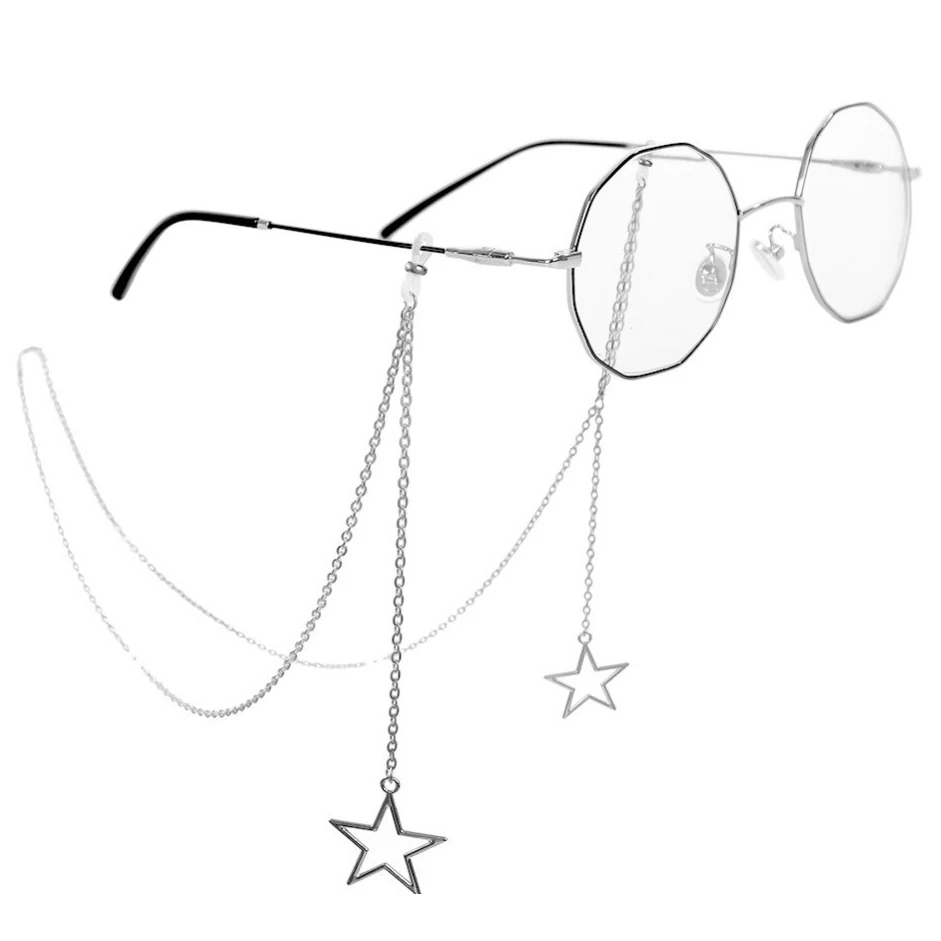 

Новая модная женская цепочка для очков, полые солнцезащитные очки со звездами и жемчугом, очки для чтения, ремешок для очков, держатель, шейный ремешок, веревка 2030