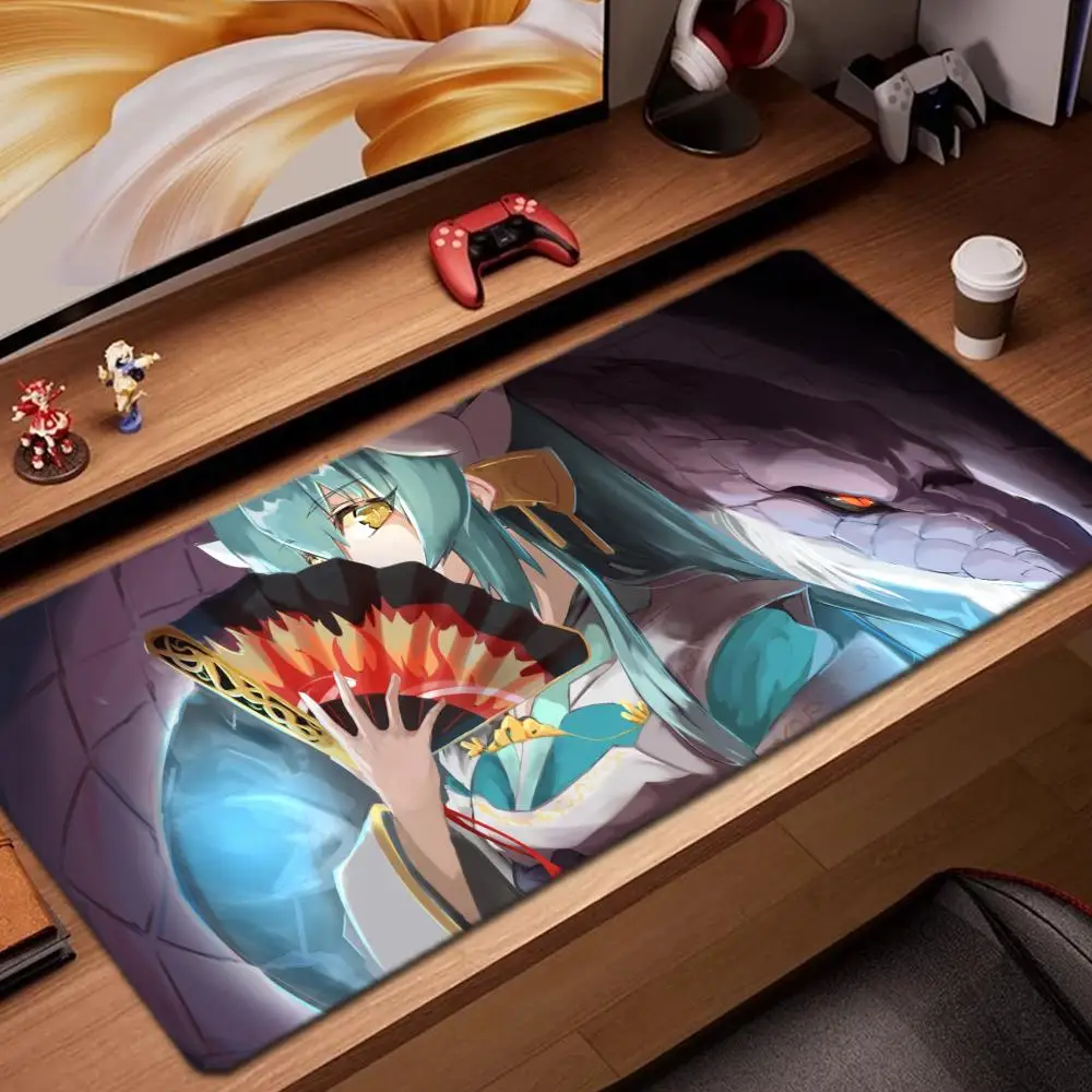 

kiyohime Mouse Pad Game Accessories keyboard pad XXL large locking edge 900X400 mm table mat Gaming mousepad