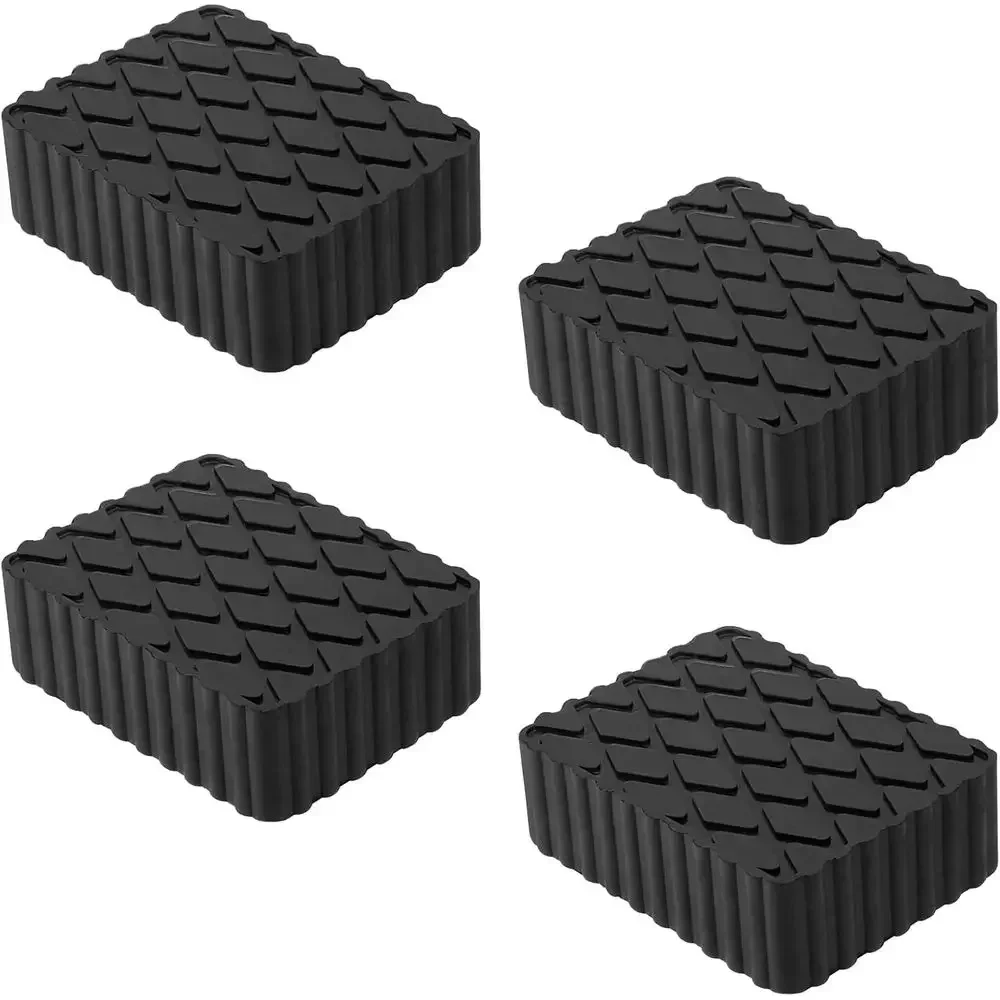 4 Pack Solid Rubber Auto Lift Pads, Anti-Skid Lift Block Spacer Pad for Car Lifts, Jacks and Racks, 3000lbs Loading Capacity, 6-