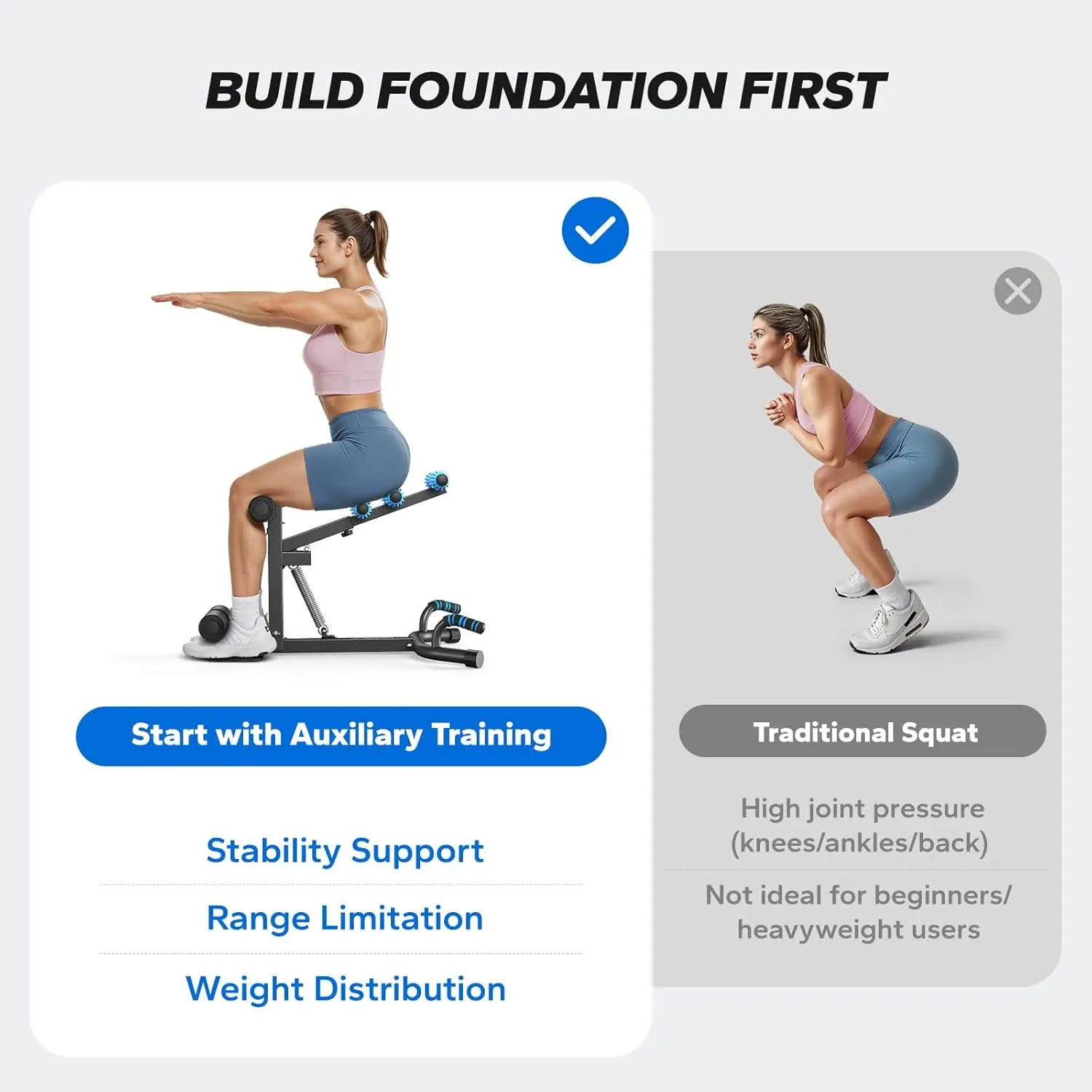 Deep Squat Machine for Women, Adjustable Glutes Trainer Machine, Core & Leg Exercise, Push Up Workout Equipment at Home Gym image 4