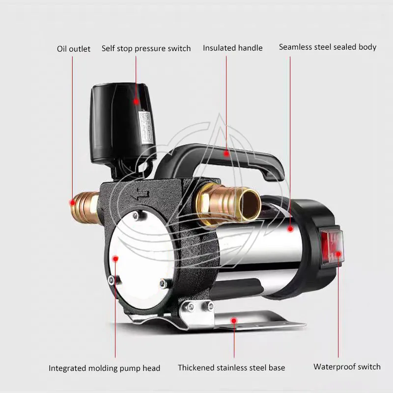 12V/24V/220V 990W Fuel Pump Diesel  Pump With Oil Pipe Refueling Gun Automatically Stop Electric Oil Pump Fuel Dispenser