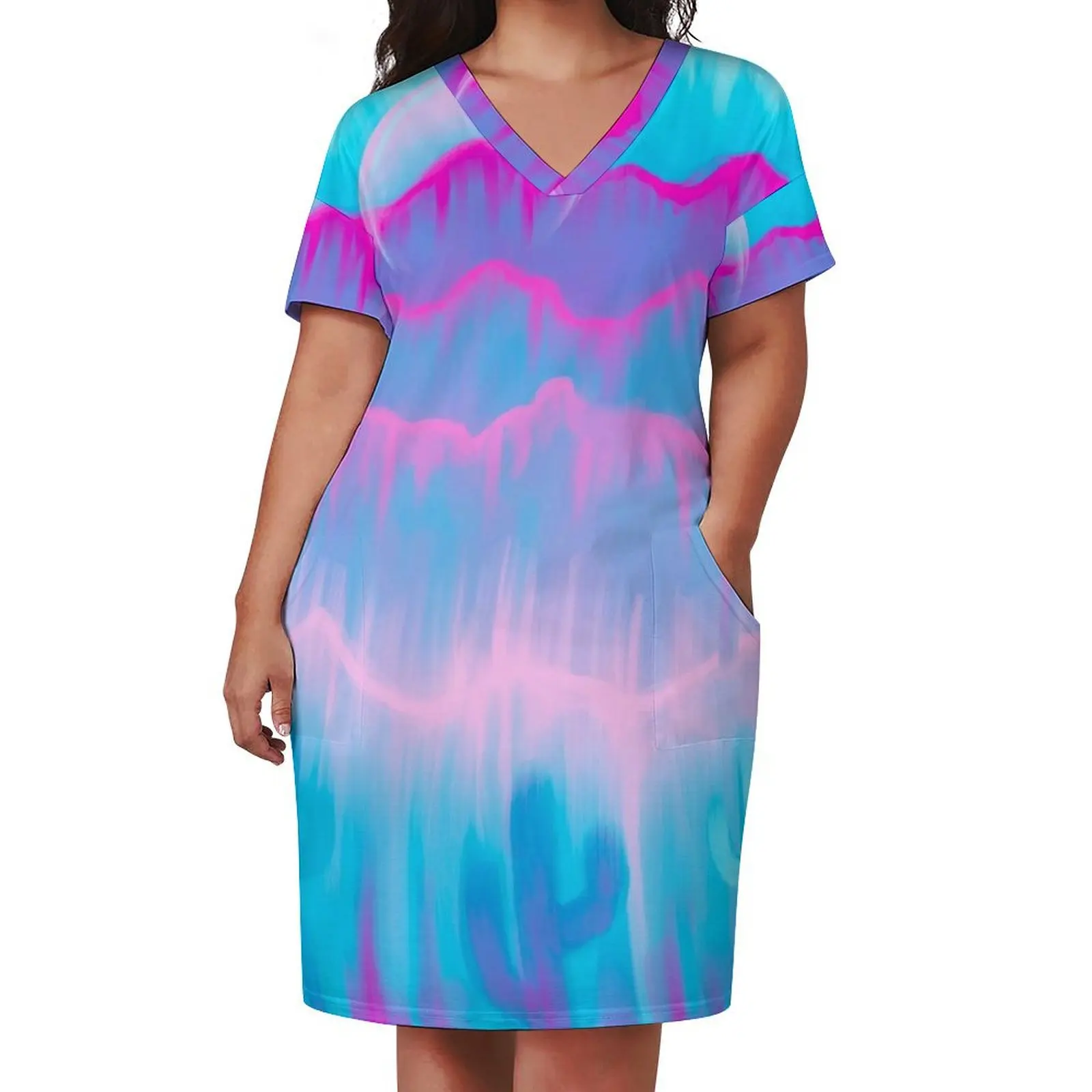 Abito da spiaggia con abito da ballo con tasca ampia delle montagne nel deserto