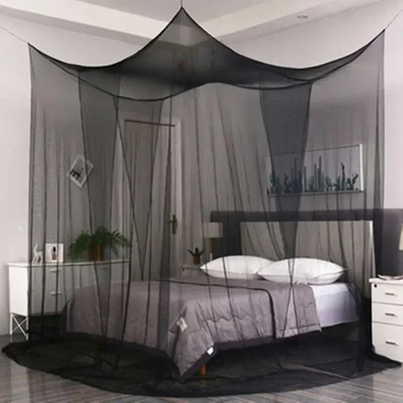 Sexy Mosquito Net  Four Door King/Queen Double Size  Single Bed Prevent Insect Outdoor Square Grace White Canopy Net