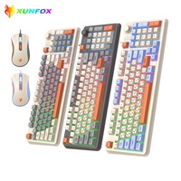 XUNFOX K820 Wired Keyboard And Mouse Set With Color Lighting Effect For Work, Study, E-Sport