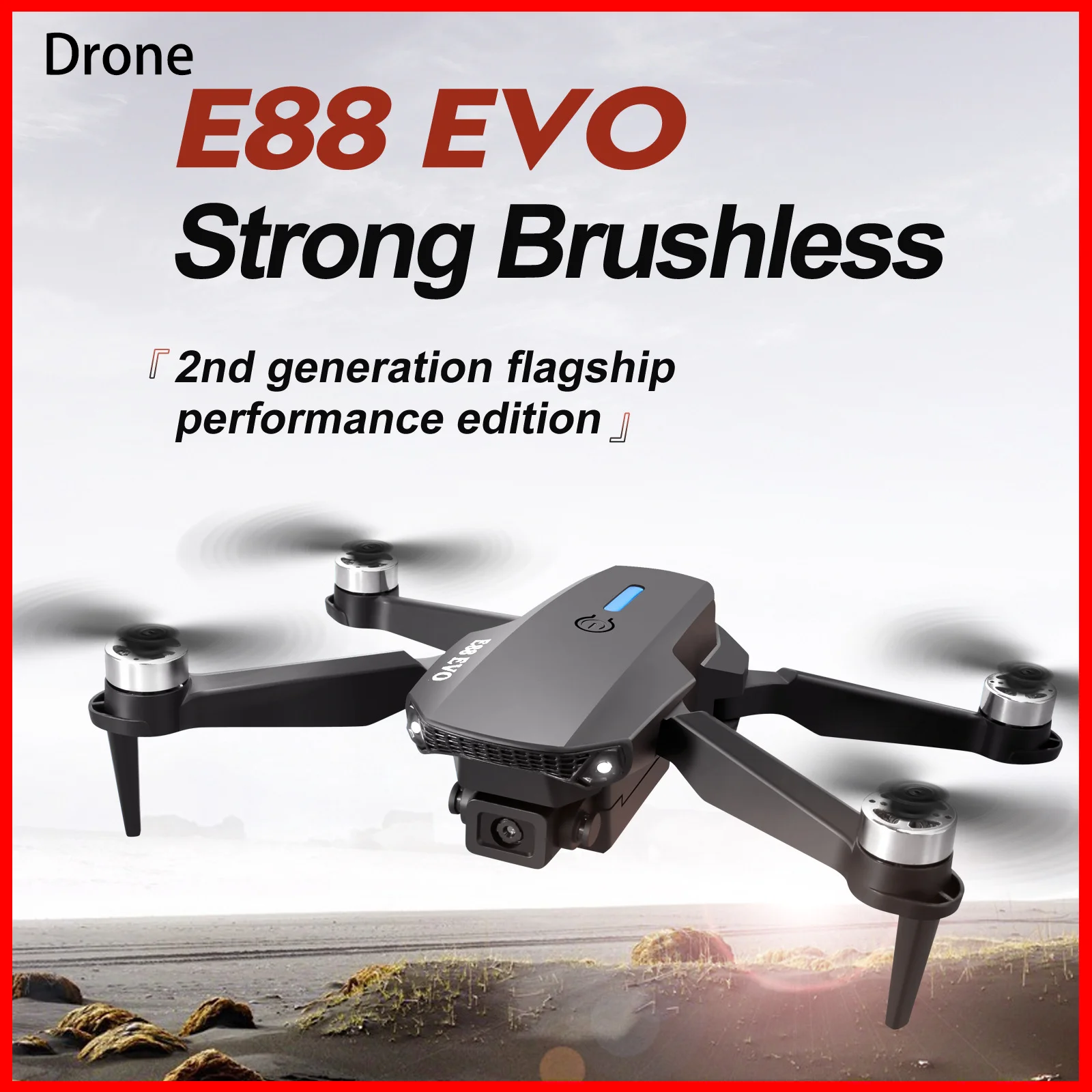 E88 EVO Drone with FPV 4K Profesional HD Wide-Angle Dual Camera Optical Flow Hovering Foldable Great Unmanned Aerial Vehicle