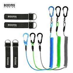 Booms Fishing T02RB1 Fishing Rod Tether Boat Kayak Paddle 2M Heavy Duty Elasticity Lanyard for Fishing Tools Rods Strap 4pcs/Set