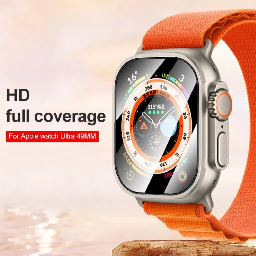 Proteggi schermo in vetro temperato e PMMA per Apple watch Ultra 49mm iwatch Cover antigraffio