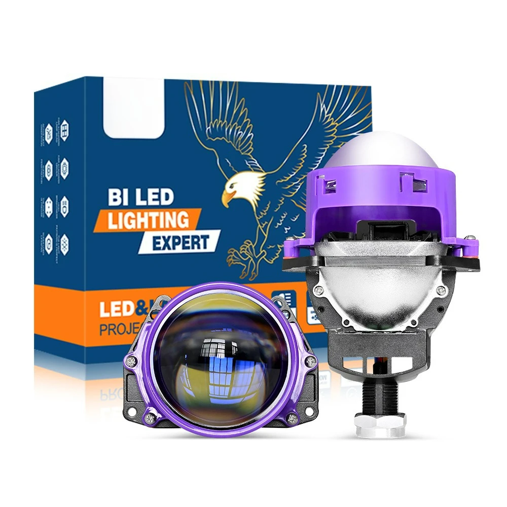 

New car LED headlights 3-inch double lens lossless H4 H7 double lamp cup 70W motorcycle universal