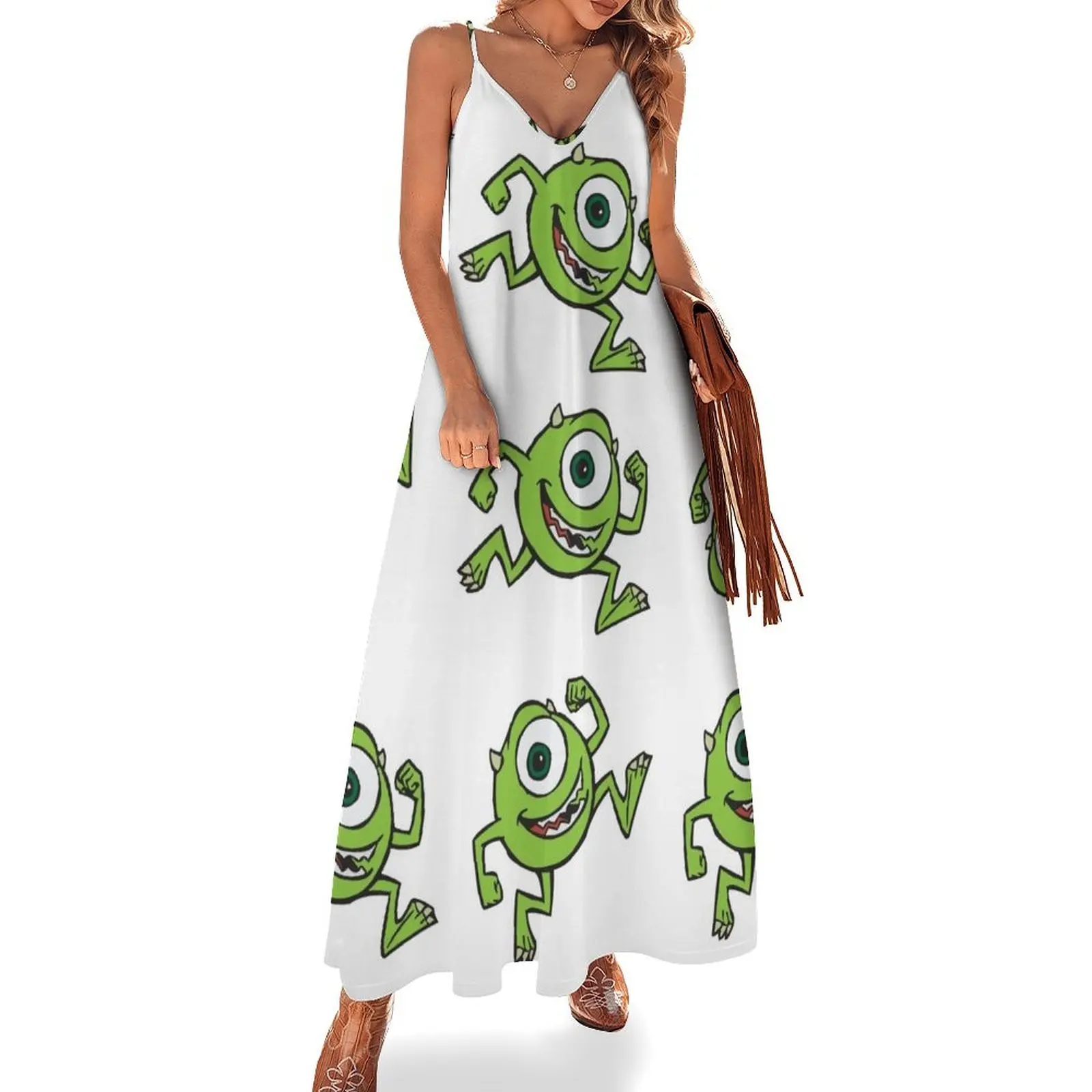 

Monsters Inc Mike Retro Sleeveless Dress women's summer clothing 2025 clothes for women summer dress korean women