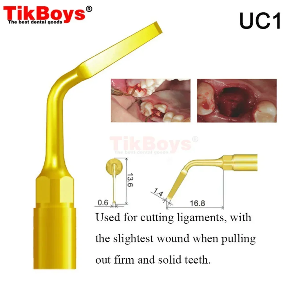 Escalador de extracción ultrasónico Dental UC1 UC2 UC3, punta de pieza de mano, punta de escalado para Mectron, herramientas de fracción de raíz de ankylosis