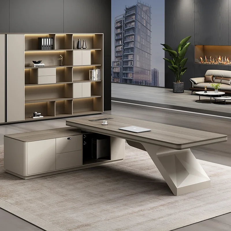 Modern With Drawers Office Desks Corner Luxury Wooden Manager Office Desks Computer Minimalist Furniture Mesa De Trabalho LLOD