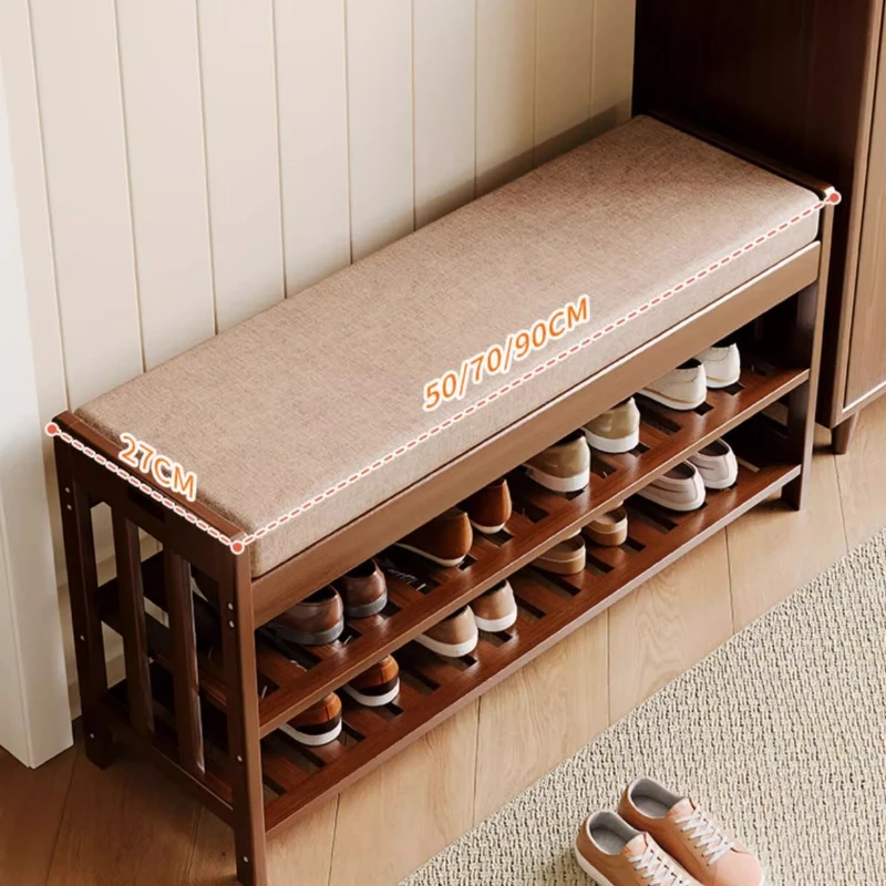 Light Luxury Shoe Changing Stool Home Doorway Bench Multifunctional Bedside Stool Seatable Cloakroom Organizer for Shoes