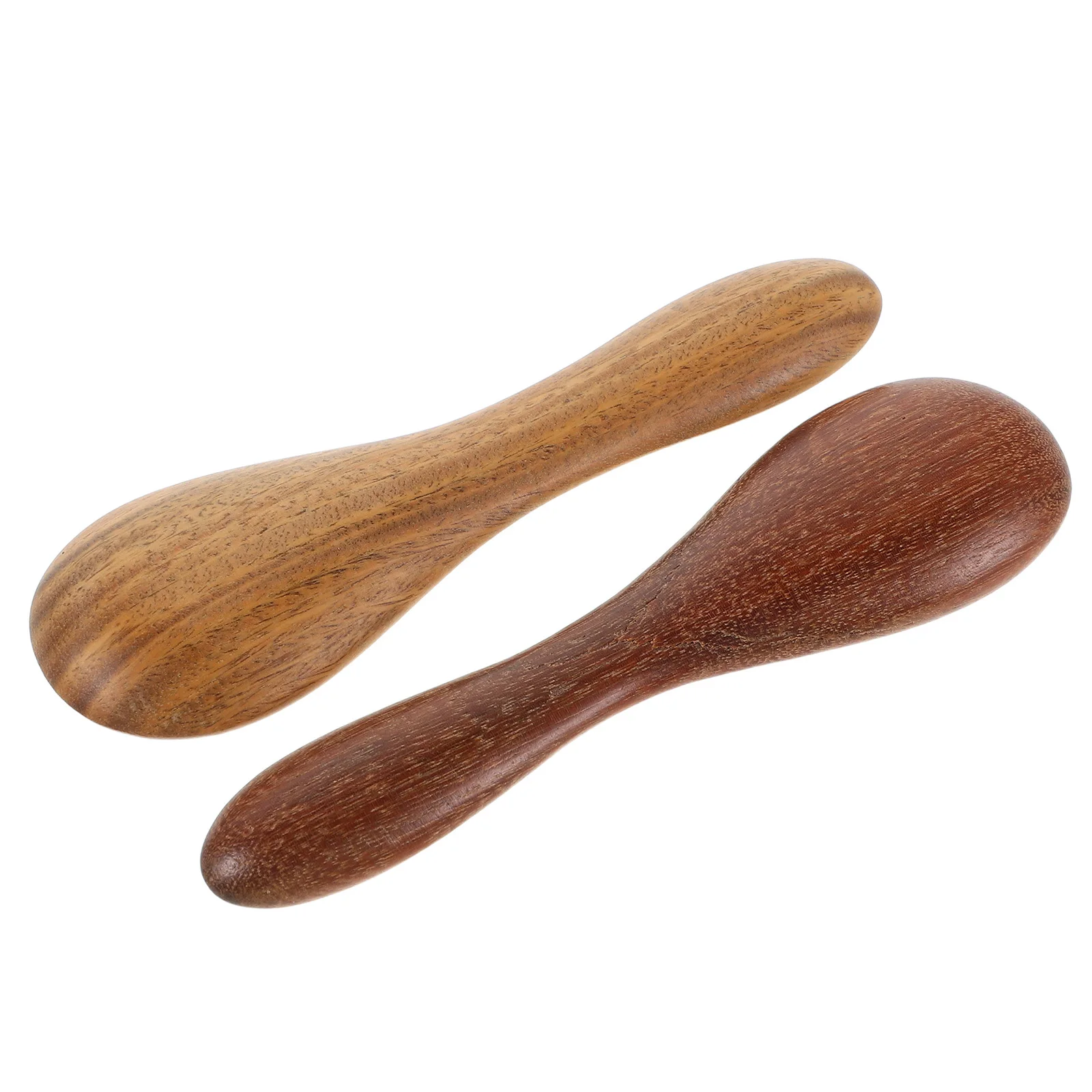 ไม้กัวซาหน้าไม้จันทน์หอมสีเขียวทอง 2 ชิ้น ดีไซน์ตามหลักสรีรศาสตร์ สำหรับทาหน้ากากและนวดผ่อนคลาย