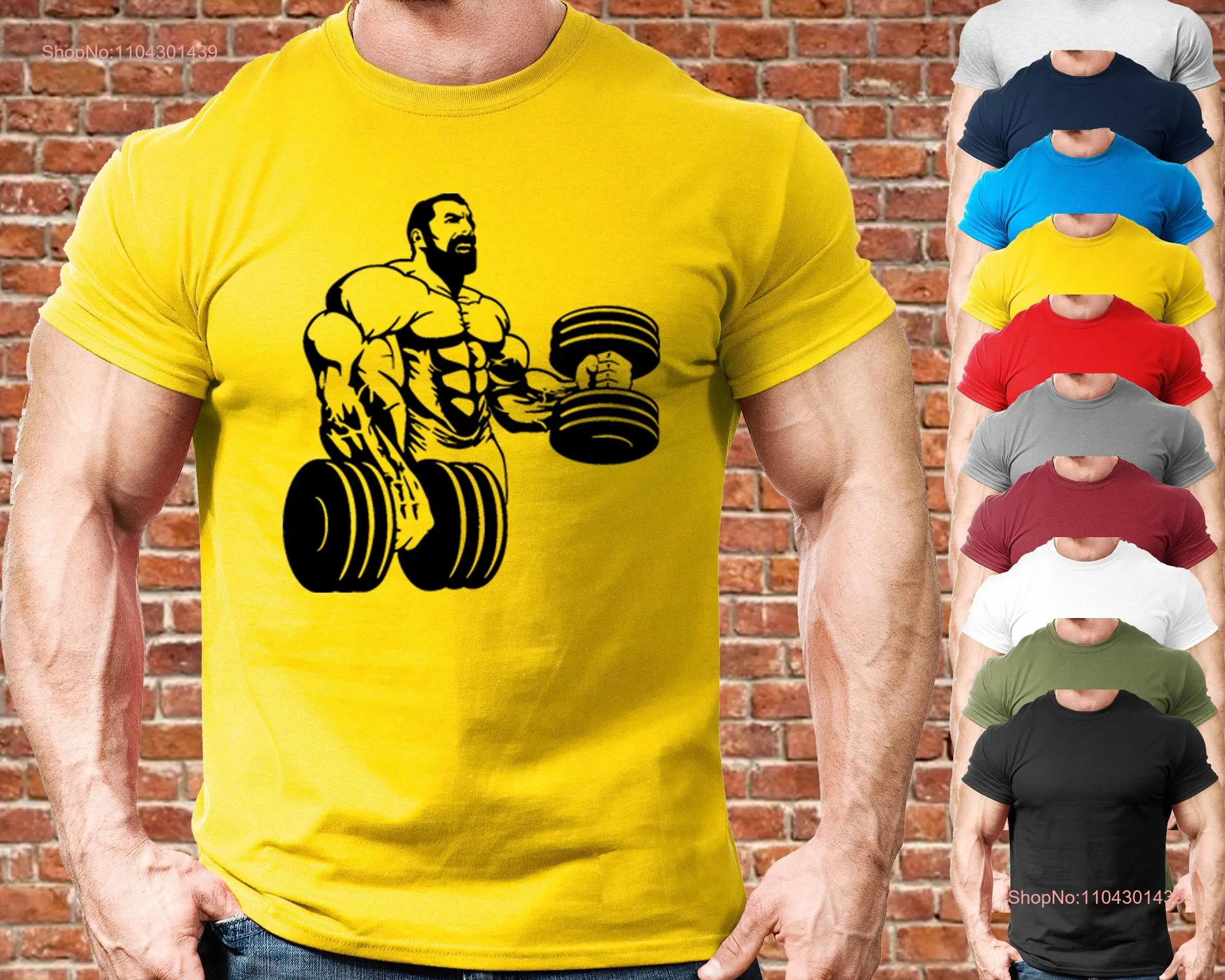 Bicep curls gym fit t shirt mens clothing workout training bodybuilding top exercise health fitness bench squat cool present