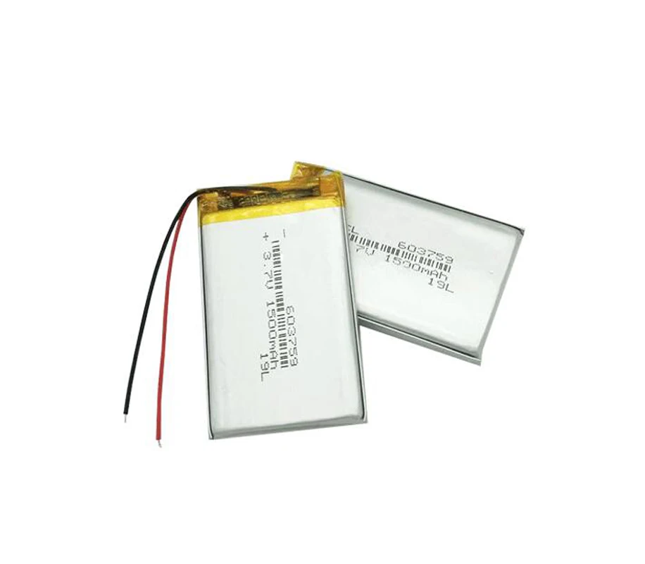 

603759 1500mah 3.7V Lithium Polymer Battery For Car Recorder Digital Photo Frame Game Player Rechargeable Li-polymer Batteries