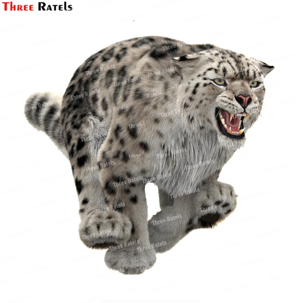 Three Ratels K594 Snow Leopard 3d Model Stickers And Decals for Laptop Luggage Skateboard Decoration