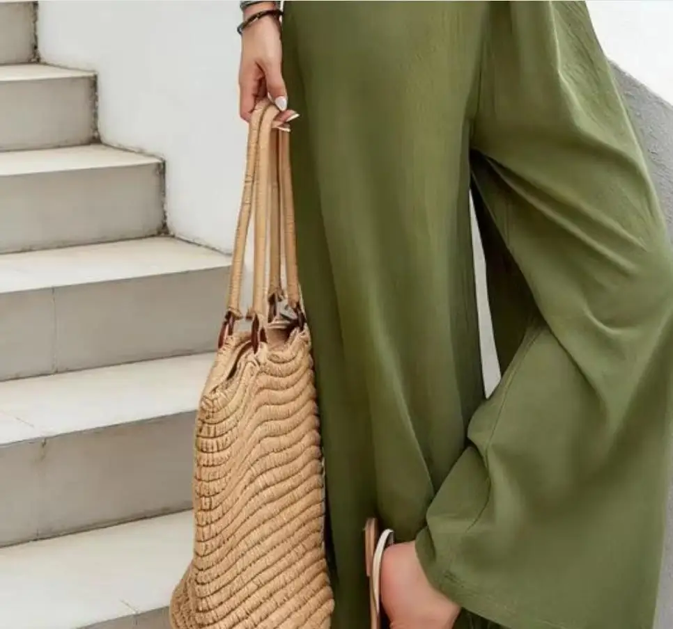 Summer 2026 Women's Loose Jumpsuit Long Rompers Pocket Beachwear Fashion High Street Casual Versatile Overalls Outfit