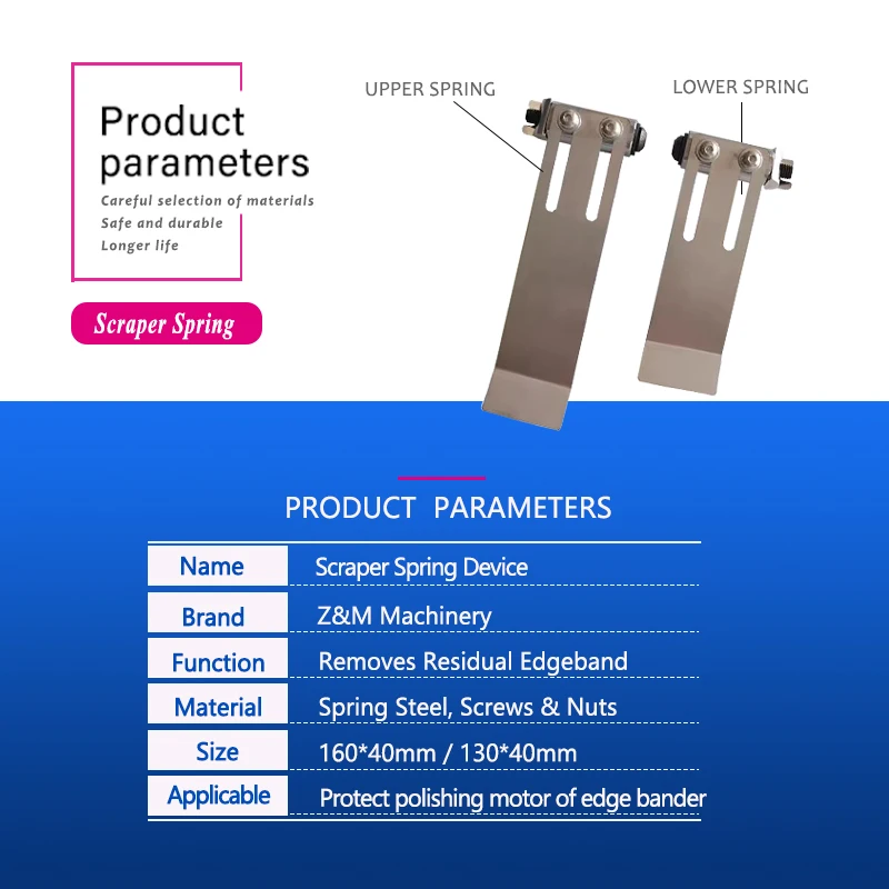 Edge Banding Machine Scraper Spring Device Residual Banding Removal Tool Prevents Polishing Motor Burnout for Woodworking