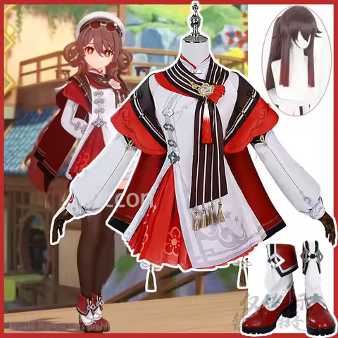 Hu Tao Anime Game Genshin Impact Cosplay Costume New Years Suit Christmas Outfit Uniform Dress Lolita Wig Girls Woman Customized
