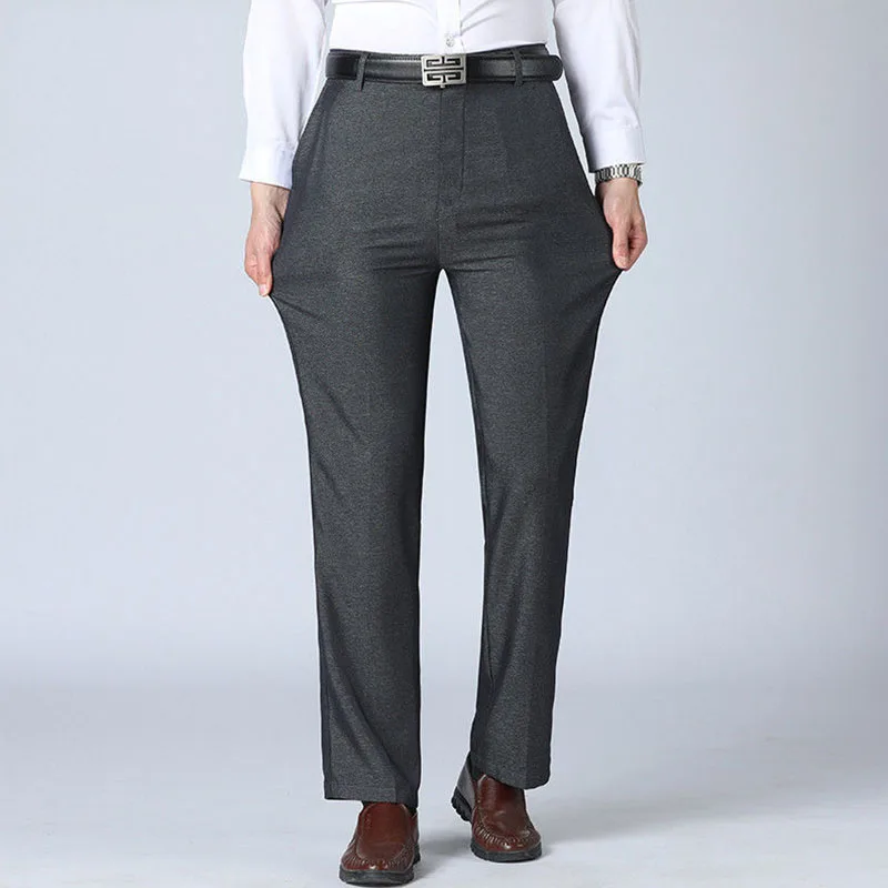 

Уличная одежда, модные мужские костюмные брюки, весна-лето, новые деловые офисные мужские однотонные свободные повседневные прямые брюки с карманами JJ566