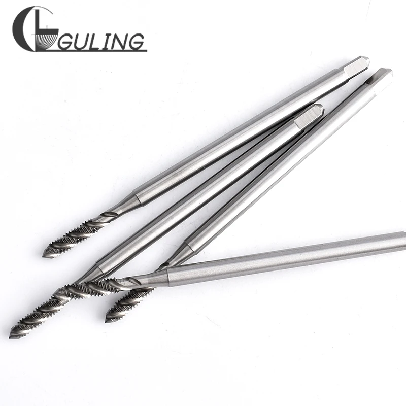 GULING HSSE-M35 JIS Standard Long Shank 100MM Spiral Fluted Tap UNC 2-56 6-32 8-32 1/4 UNF 10-32 Machine Screw Thread Taps