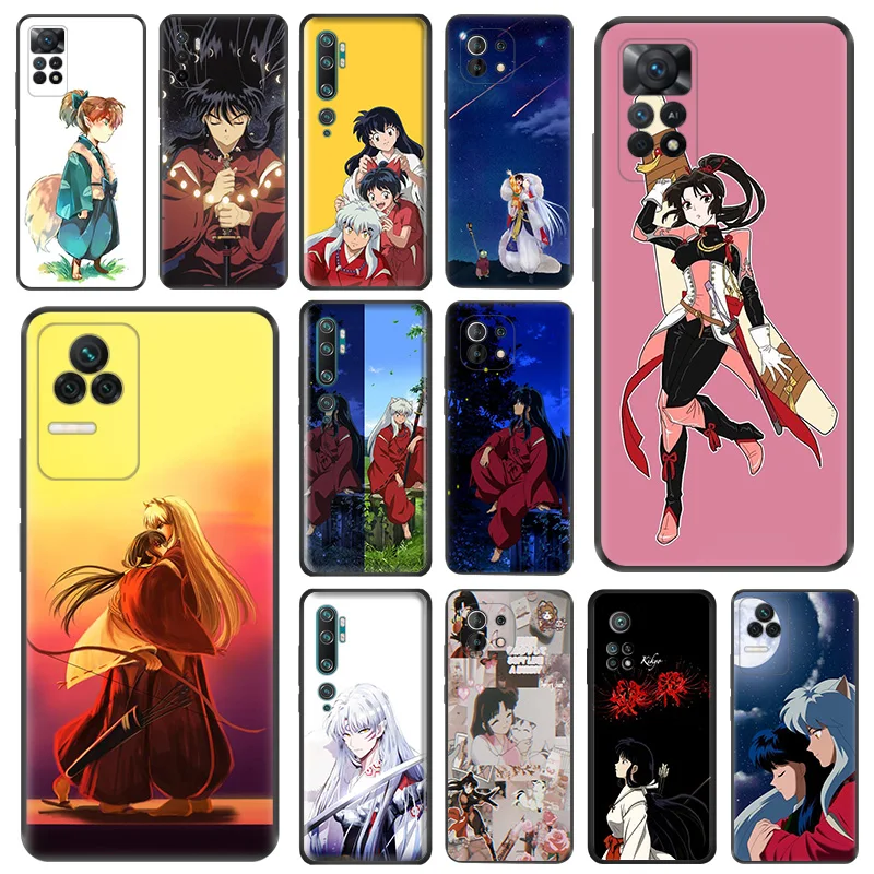 Phone Case For Redmi 10C 10A Note 11 Pro 10 10s 11s Inuyasha Sesshomaru Anime Xiaomi 10t 11t Lite Black Soft Protective Cover