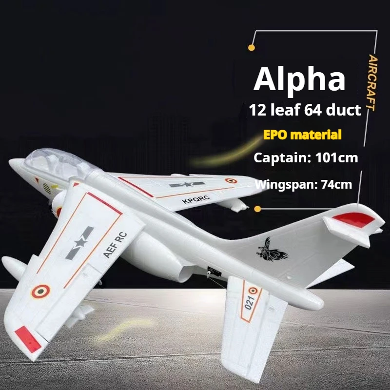 

Alpha 64mm Culvert Large Size 101cm12 Leaf Epo Jet Model Aircraft Fixed Wing Assembly Remote Control Combat Aircraft Mc6c Set