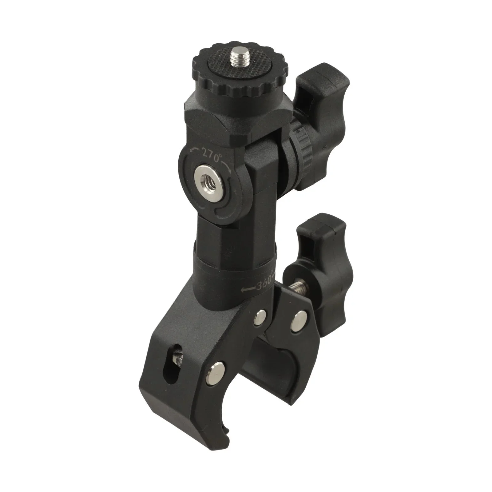 360 Degree Rotating Clamp Bracket for Motorcycle and Bike with Non Slip Locking Grip and Multi Angle Adjustment