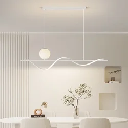 Modern Simple Led Restaurant Chandelier Light Luxury Dining Table Pendant Light Nordic Long Strip Creative Indoor Lighting Lamps