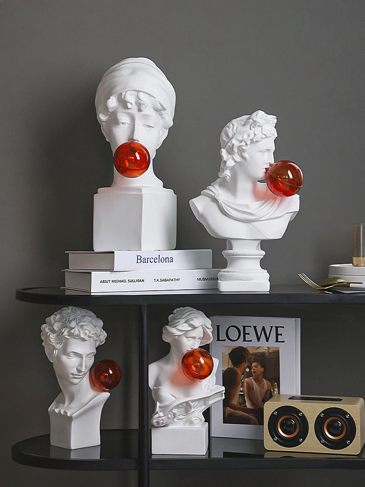 

Creative Bubble Blowing, David Sculpture, Plaster, Wine Cabinet, Decoration, Home Decoration, Art, Nordic Living Room, Gateway