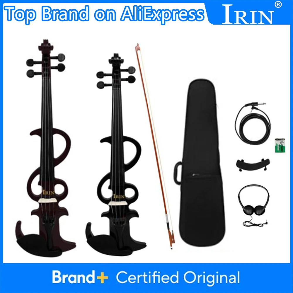 

IRIN AE-07 Electric Silent Violin 4/4 Smart Violin Fiddle Set for Beginners Adults Teenagers Solid Wood Electric Violin Parts