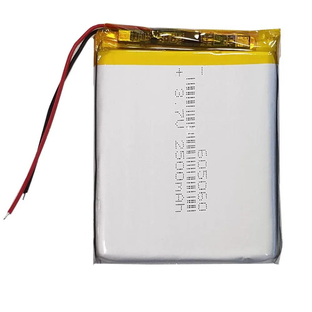1-10PCS 3.7V 2500mAh 605060 655060 Polymer Lithium Rechargeable Battery For MP3 GPS Sat Nav Bluetooth Speaker LED Light DashCam