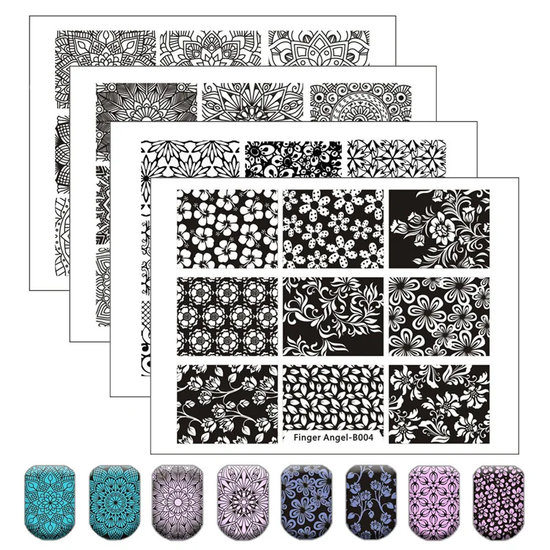 

Новые пластины для стемпинга ногтей, трафареты с рисунком листьев и цветов для маникюра, трафареты с кружевом для ногтей, для украшения ногтей 6*8 см