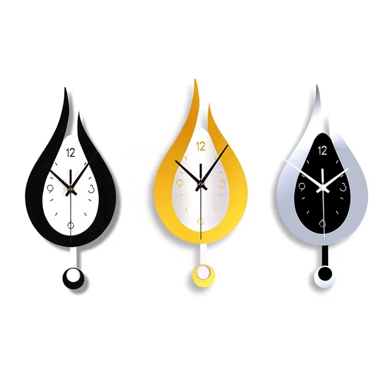 Manufacturer wholesale 20.4 inch battery operation silent home wall decoration water acrylic swing wall clock Christmas gift