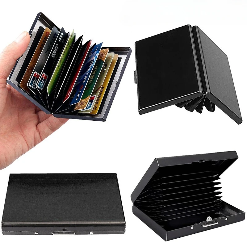 1pc Stainless Steel ID Credit Cards Organizer Box IC ID Cards Holder Case Matel Business Cards Storage Managemant Case Box