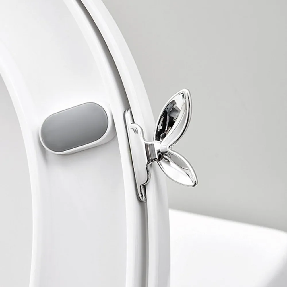 5 Pack Adhesive Toilet Lid Lifter Leaf Shape Design Butterfly Design Toilet Seat Handle ABS Material Silver Toilet Cover Lifter