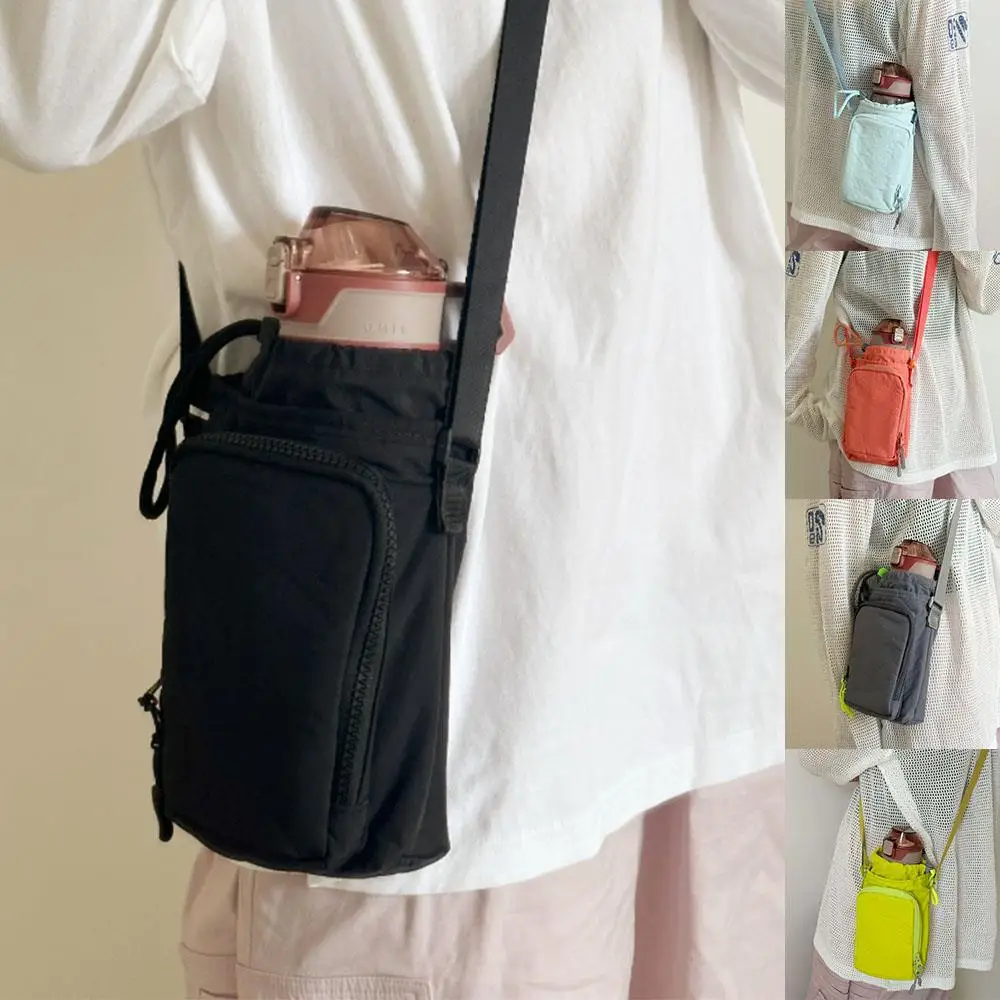 Portable Running Sport Water Bottle Cover With Strap Cup Sleeve Phone Bag Outdoor Camping Accessories Gym Water Bottle Bag view 2