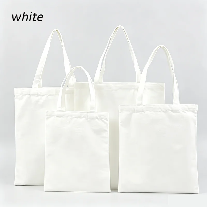 10pcs/lot Custom Logo 10oz Canvas Shoulder Bags Beige/Black/White Eco-Friendly Shopping Bag Personalize Large Capacity Handbags