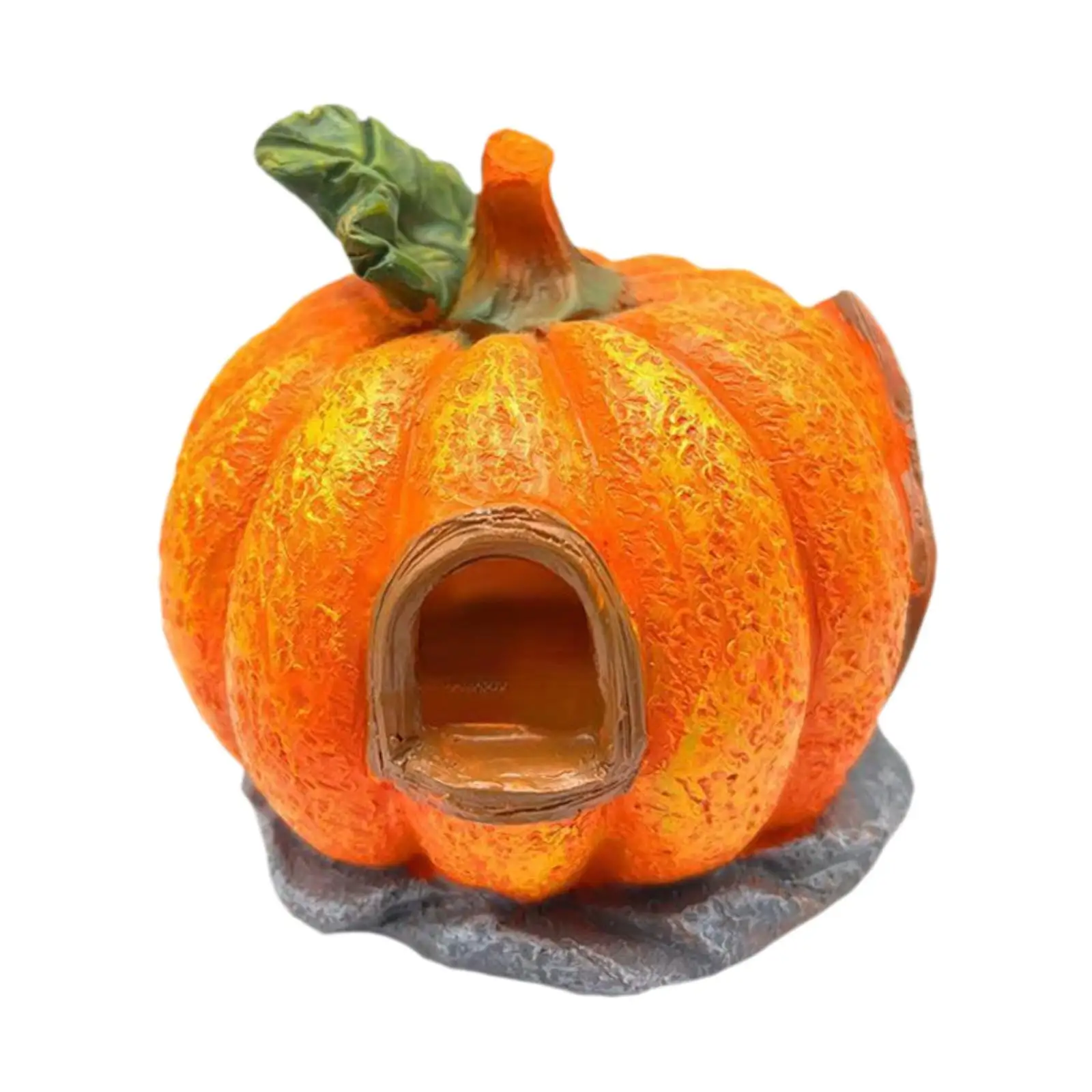 Pumpkin Fish Tank Decoration,Fishes Hide Cave,Pumpkin Shaped Fish Cave,Pumpkin Sculpture,Aquarium Decoration for Desktop,Home