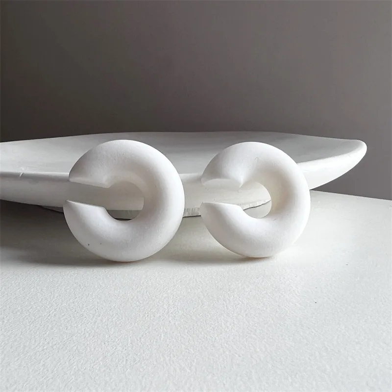 1 Paar Bonbon farbe runde Acryl Ohrclip Ohrringe für Frauen Mode einfache einfarbige Manschette C-förmigen Ohrring weiblichen Schmuck – Detail 21