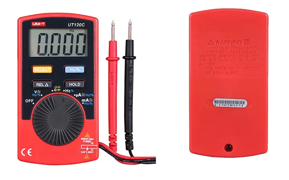 Multímetro Digital de Tamanho Uni-t-pocket Ut120c Mini Medidores Elétricos Testador de Alcance Automático Tensão dc ac Tensão Display Lcd Mini