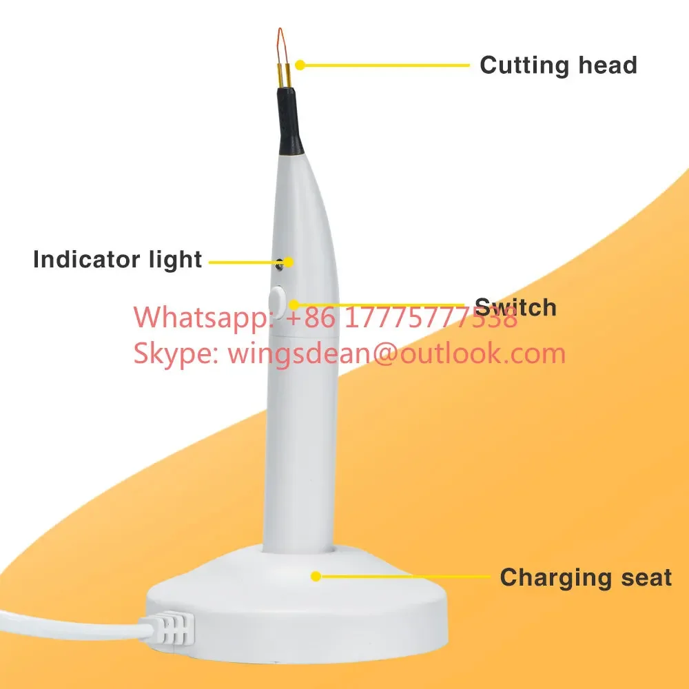 Electrocoagulation Hemostatic Pen 4 Tips Tooth and Gingival Cutter Dentals Gutta Percha Cutting Wireless Charging Socket Heating