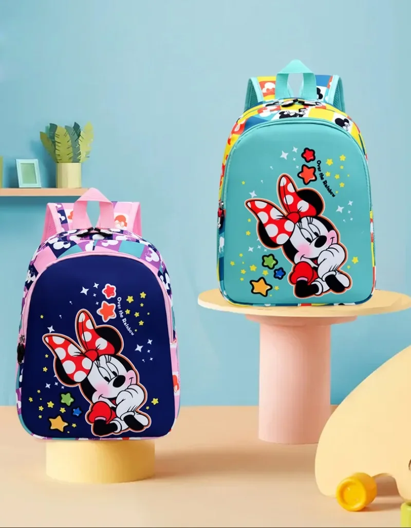 MINISO Disney-mochila multifuncional con estampado de Mickey y Minnie para niños, bolso escolar de dibujos animados para jardín de infantes, novedad