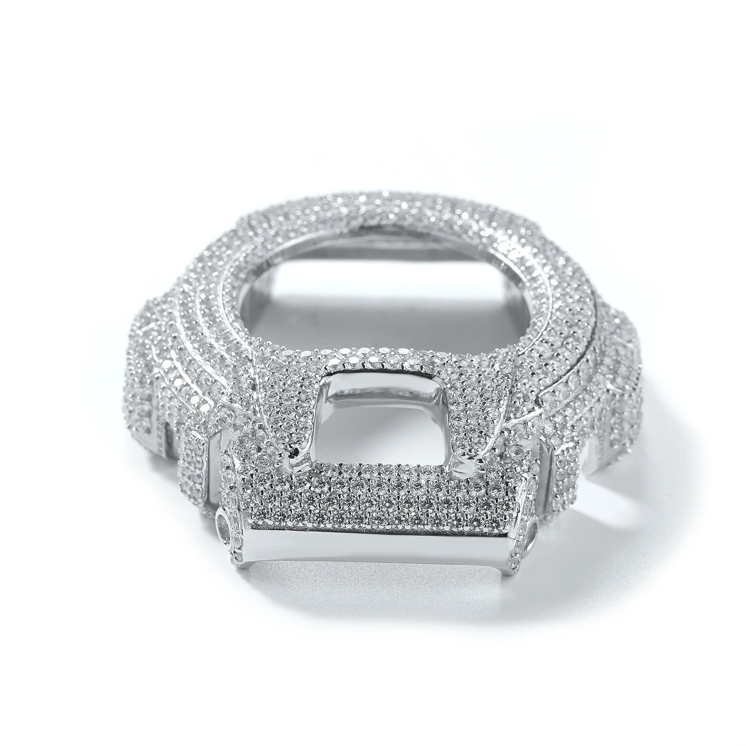 THE BLING KING Full Iced Out Moissanit Watch Case For DW6900 Cubic Zirconia Replacement Cover Hip Hop Luxury Mod Accessory