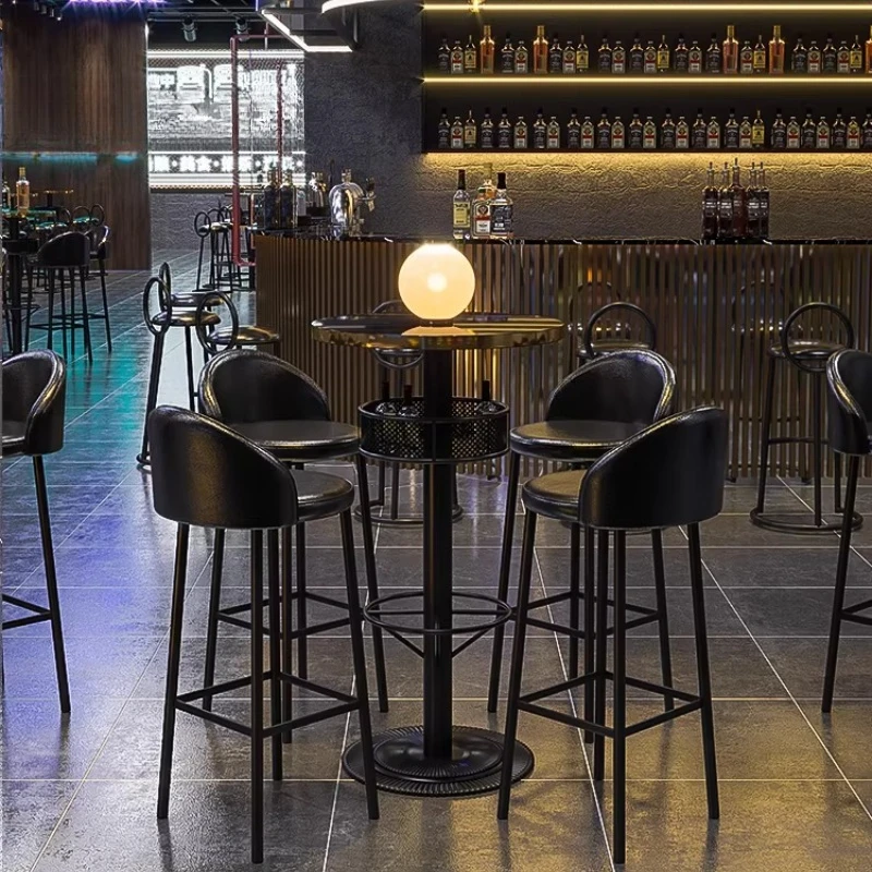

Retro bar loose table high table industrial wind clear bar table and chair combination